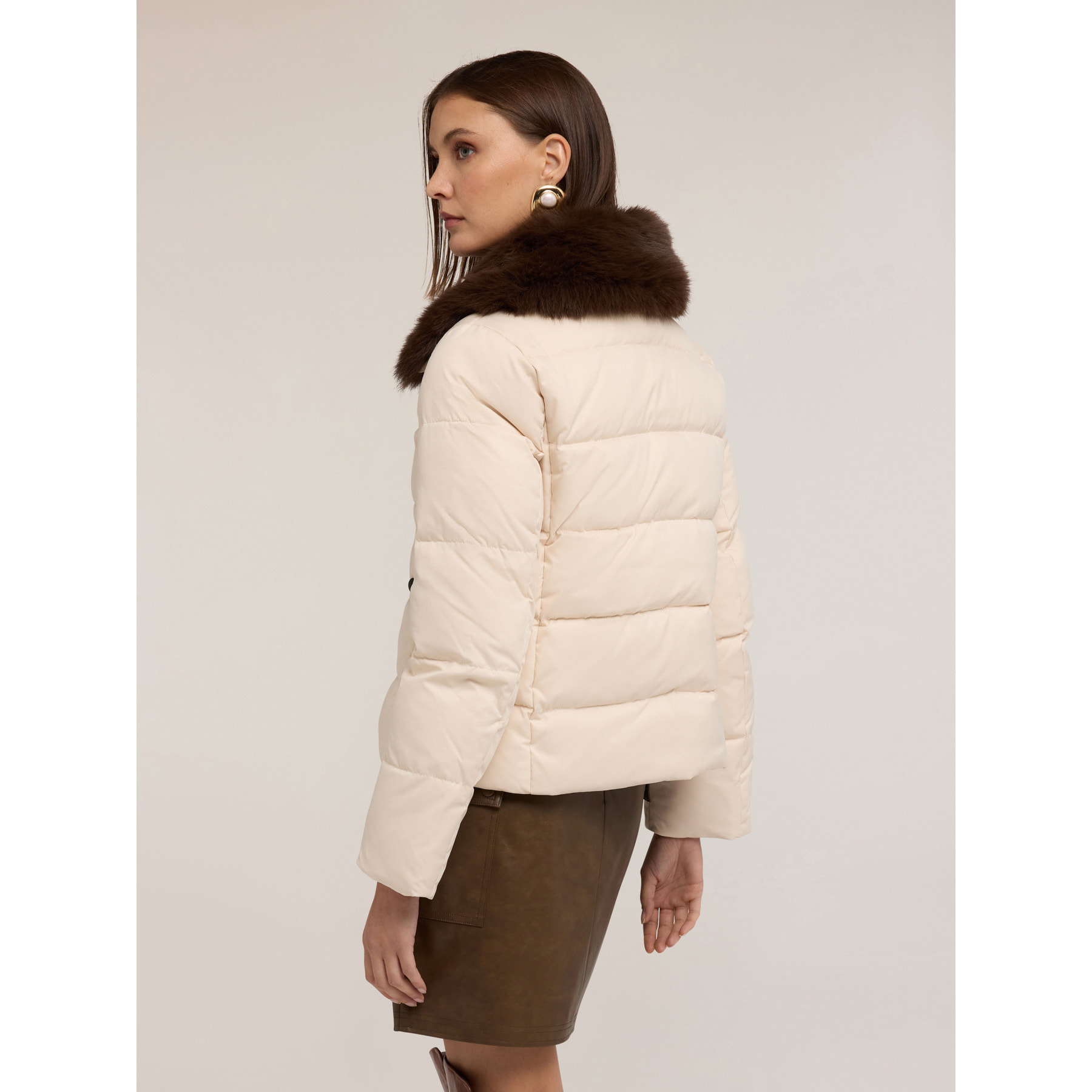 Motivi - Piumino pesante corto con collo alto - Bianco