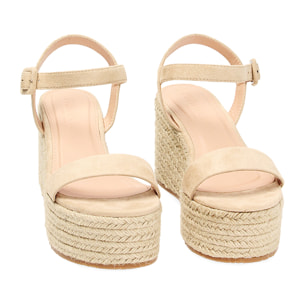 Cuñas beige de microfibra