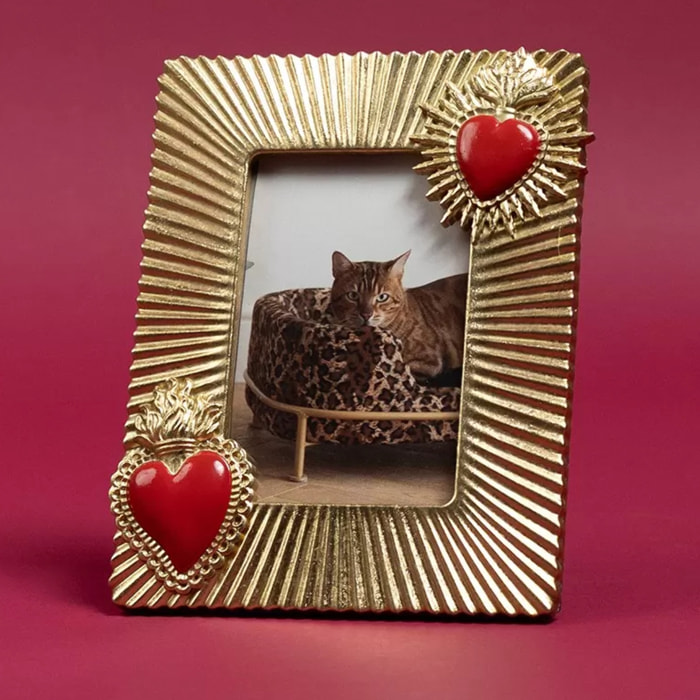Cadre photo deux coeurs enflammés 18x23cm Kare Design