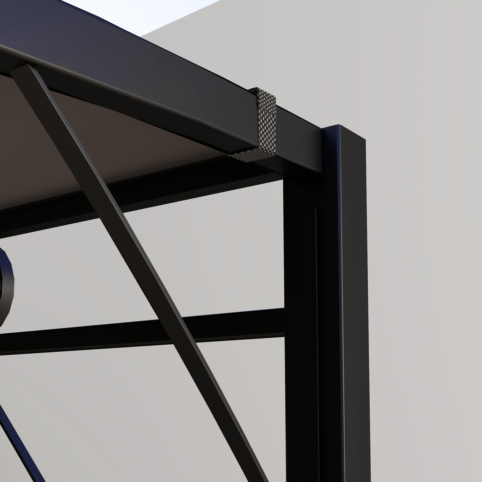 Pergola tonnelle de jardin avec auvent réglable métal époxy polyester haute densité anthracite