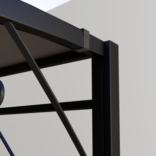 Pergola tonnelle de jardin avec auvent réglable métal époxy polyester haute densité anthracite