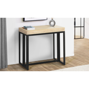 Console extensible Memphis - plusieurs dimensions - Bois / Noir
