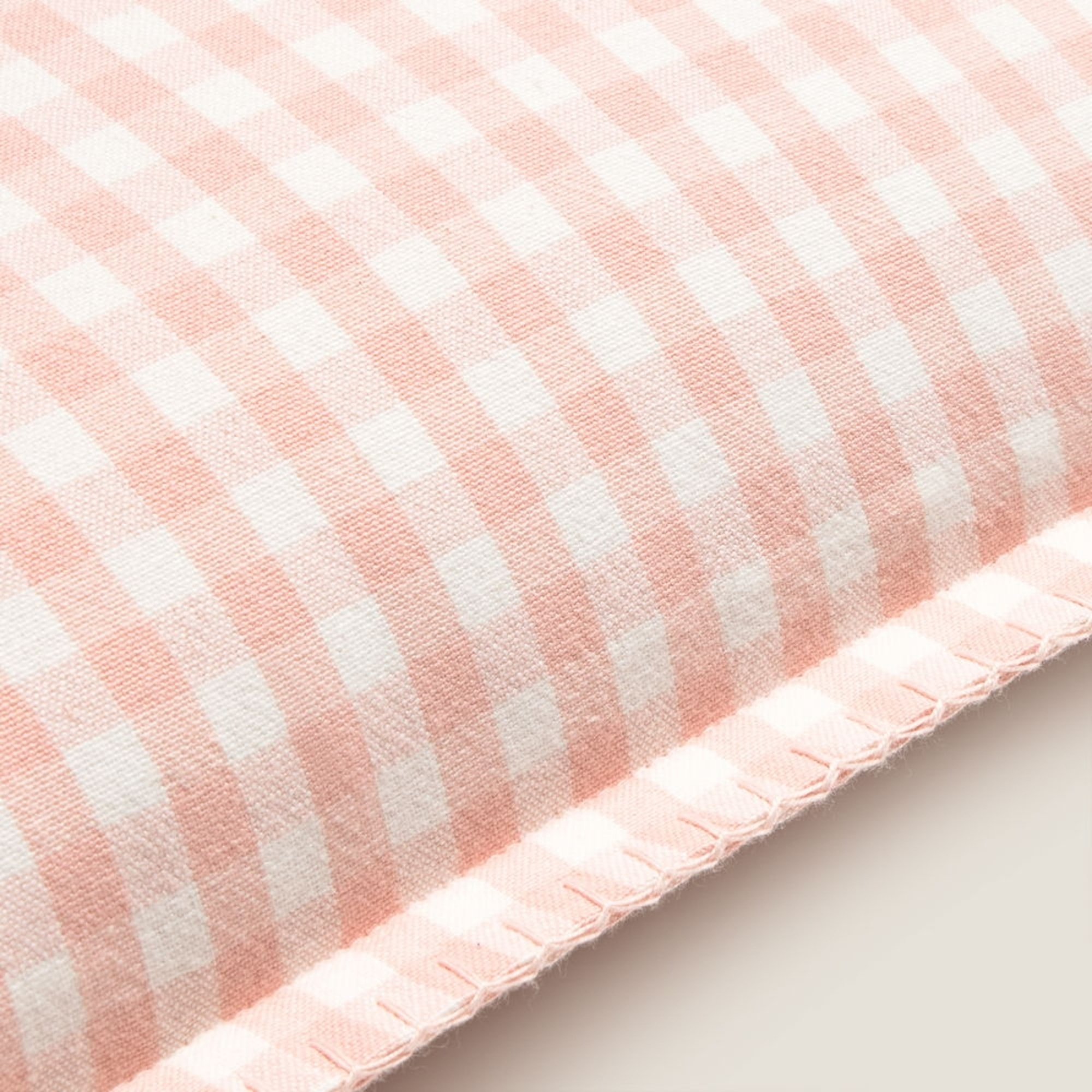 Funda de cojín algodón cuadros vichy Kimivu color rosa 100% Algodón
