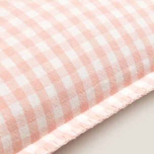 Funda de cojín algodón cuadros vichy Kimivu color rosa 100% Algodón