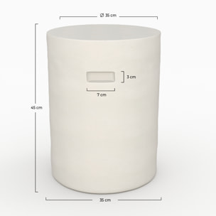 Table d'appoint ronde en béton blanc D35 cm - Santorini