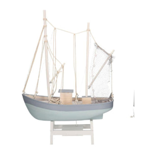 Barca in legno con led cm43xh62x14