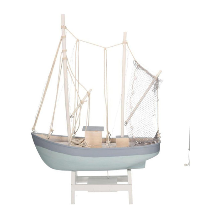 Barca in legno con led cm43xh62x14