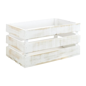 Grand coffret en bois massif décapé Hauteur: 25.5 Longueur: 49 Largeur: 29.5