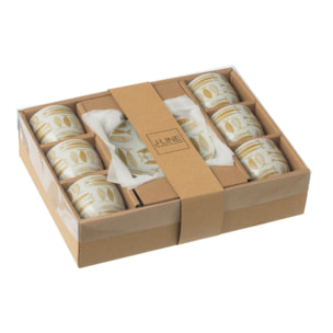 J-Line tasse + sous-tasse Poisson - céramique - marron - boîte de 6