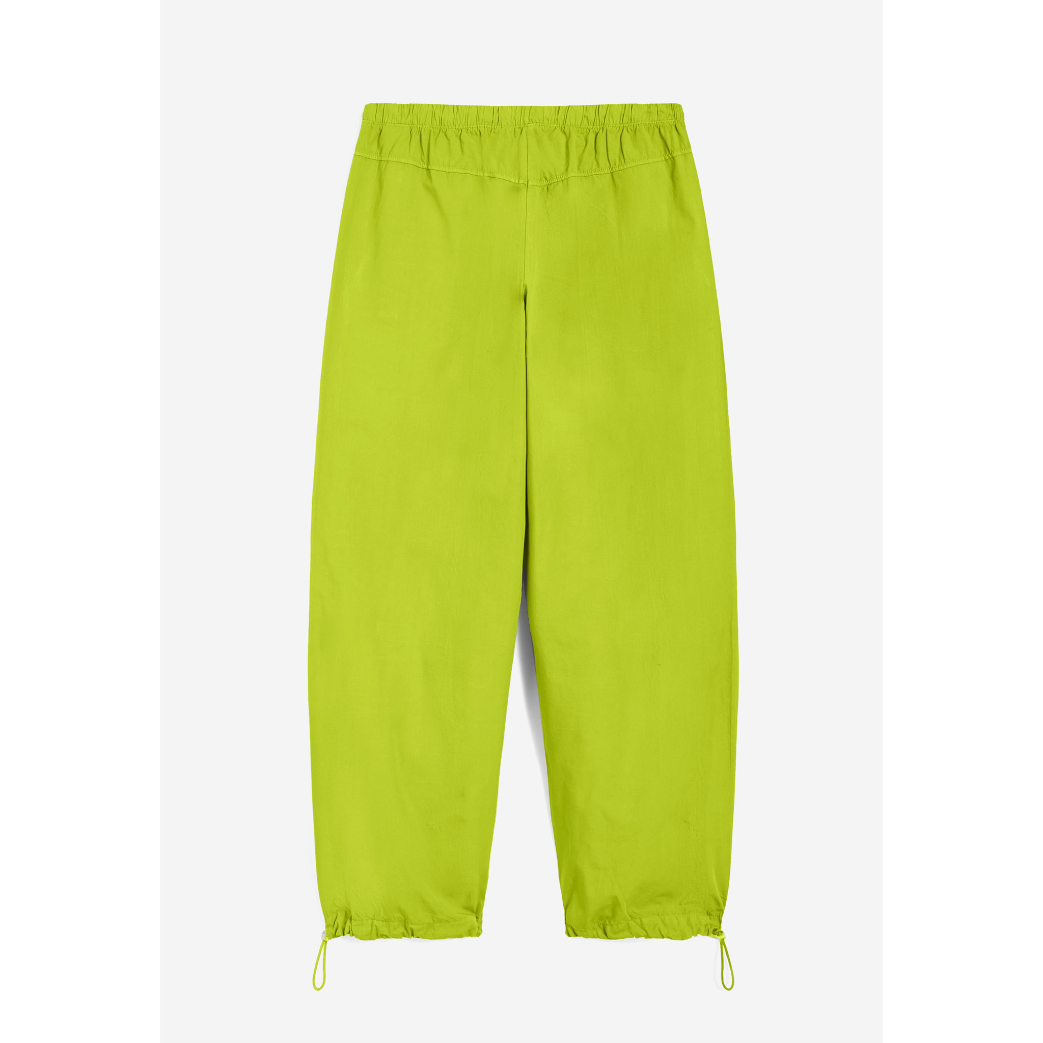 Pantaloni parachute pants in popeline con coulisse sul fondo