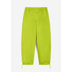 Pantaloni parachute pants in popeline con coulisse sul fondo