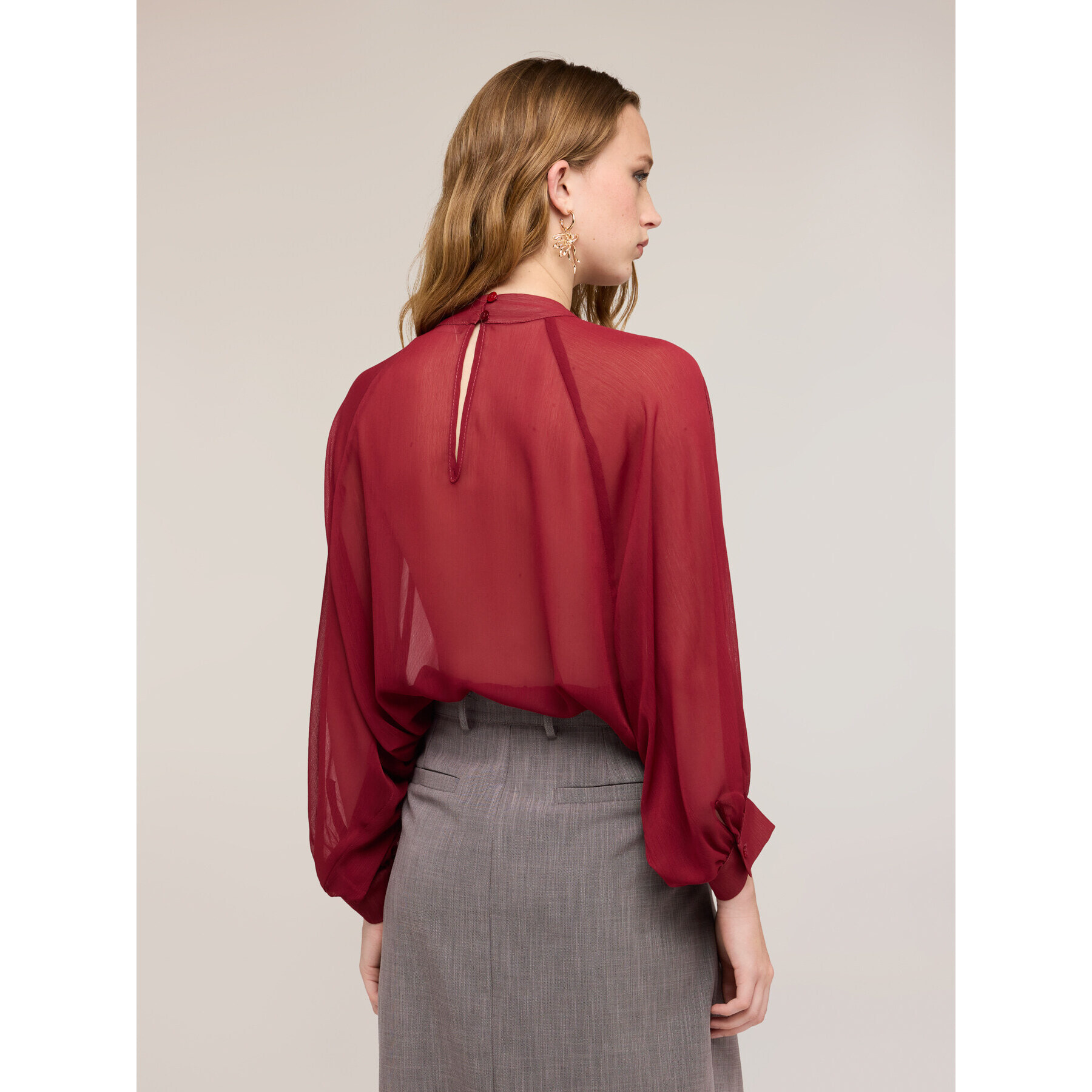 Motivi - Blusa in georgette - Bordeaux