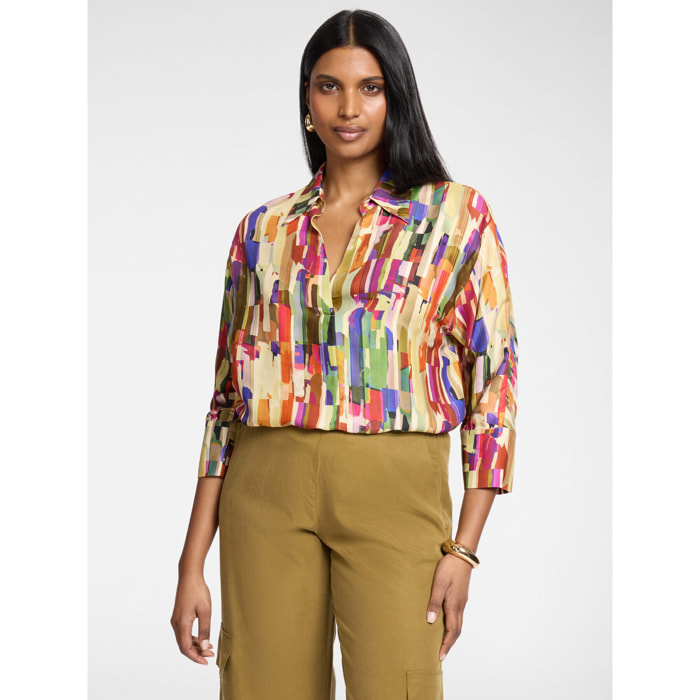 Elena Mirò - Camisa de viscosa estampada - Beige