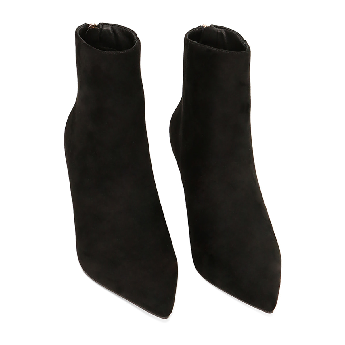 Botines negros de microfibra hasta el tobillo, tacón de 8 cm