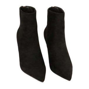 Botines negros de microfibra hasta el tobillo, tacón de 8 cm