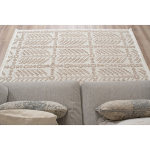 Bali - tapis moderne aztèque, crème