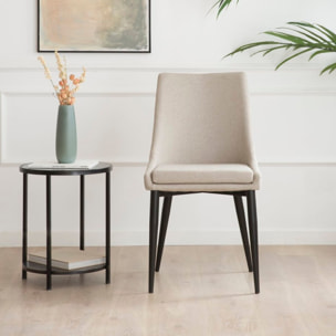 Chaise rembourrée Lauren -tapisserie et pieds métalliques-couleur beige 48 x 90 x 60 cm