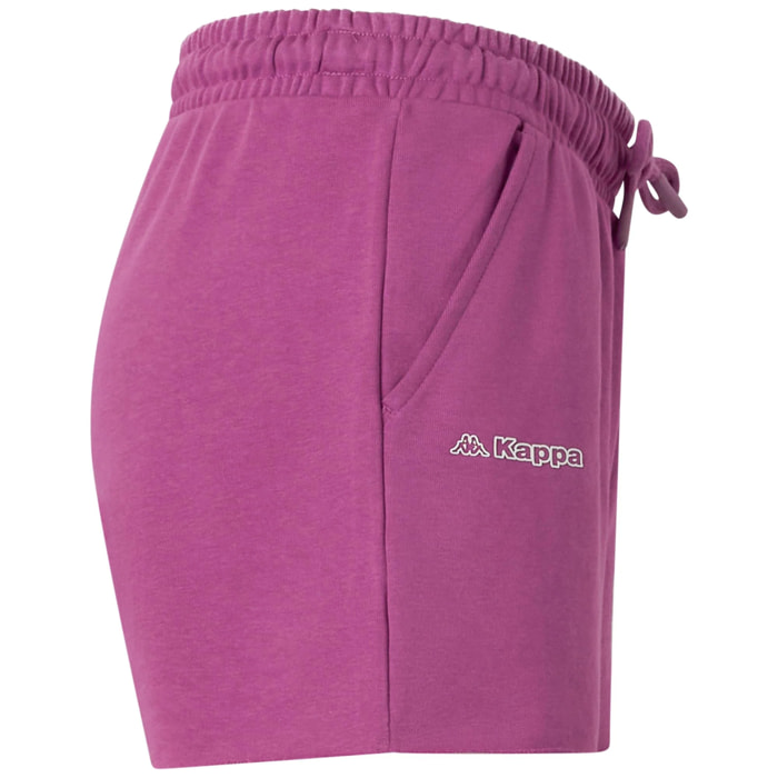 Pantaloni Corti Kappa Donna Logo Fefra Viola