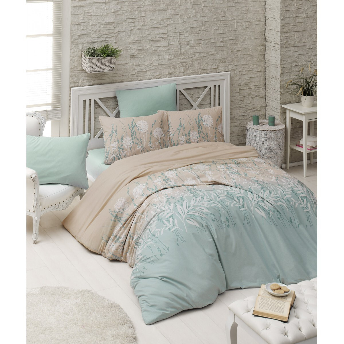 Parure housse de couette et taie(s) d'oreiller coton imprimé