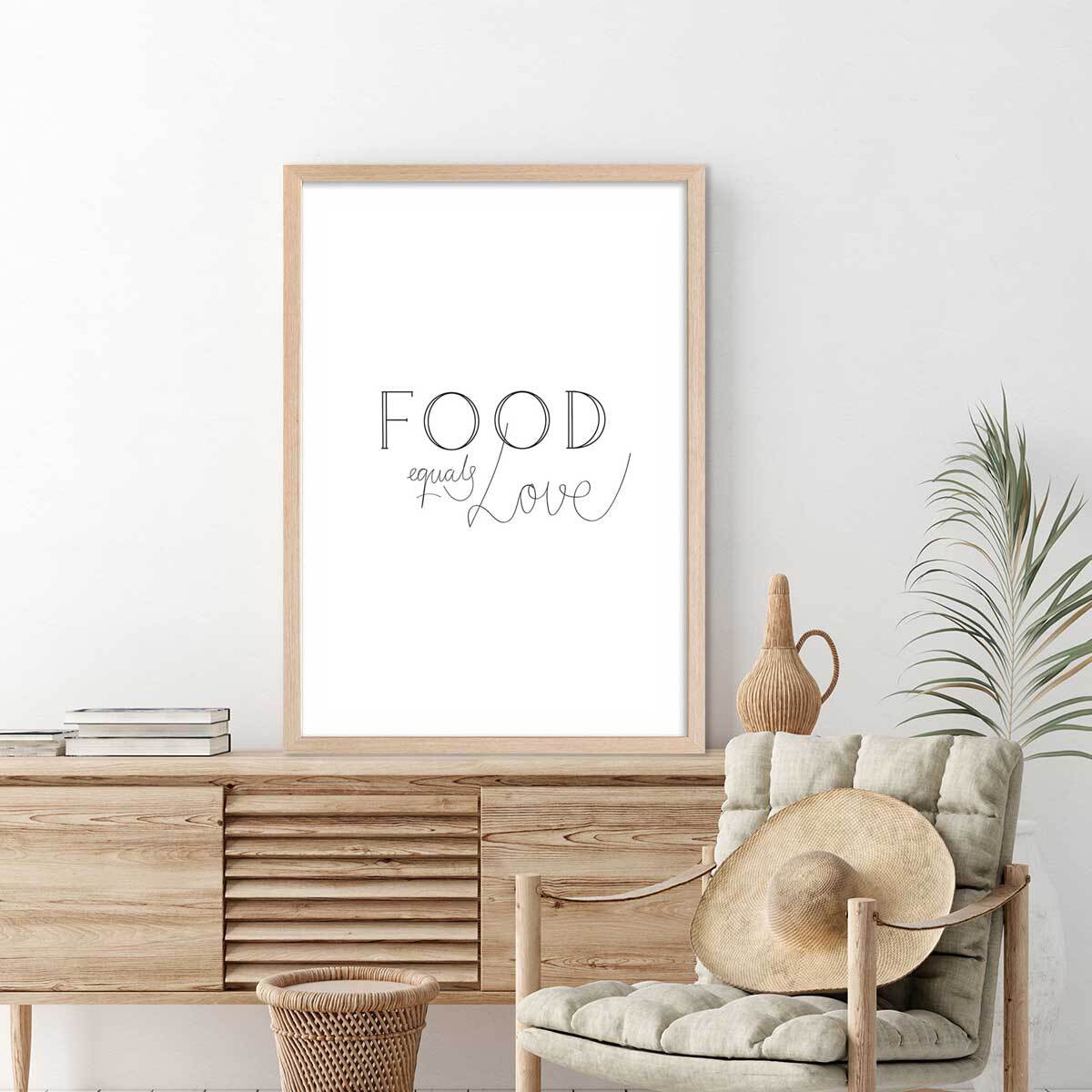 Affiche  food love Affiche + cadre en bois - Chêne