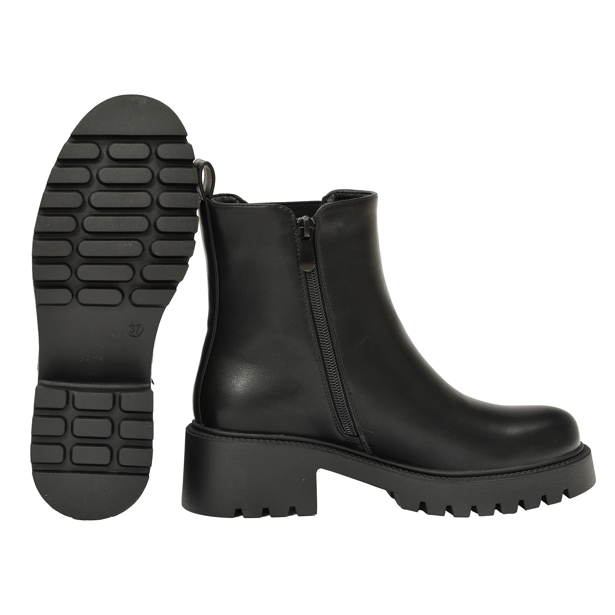 Stivaletti in simil pelle con elastico e lampo