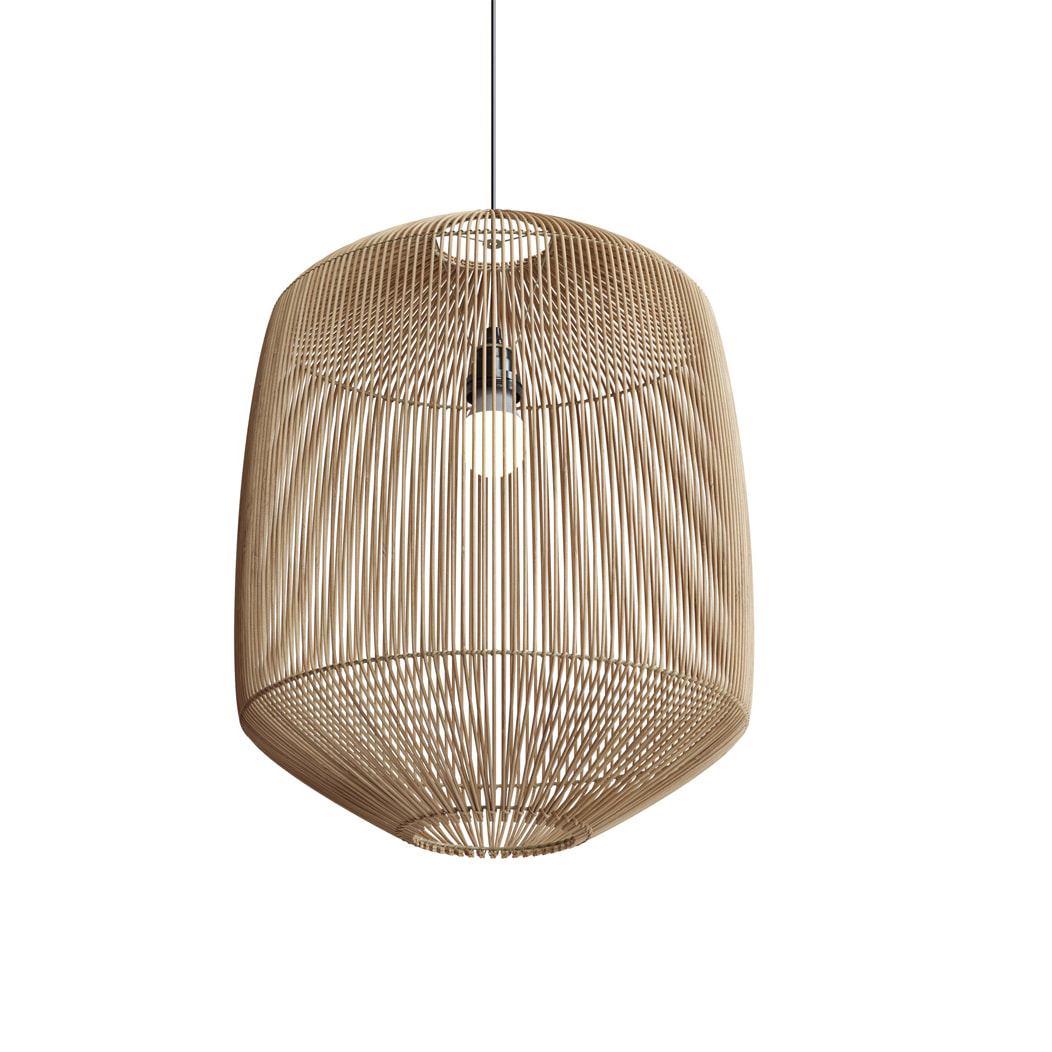 Abat-jour naturel pour suspension en rotin D40 cm - Hajar