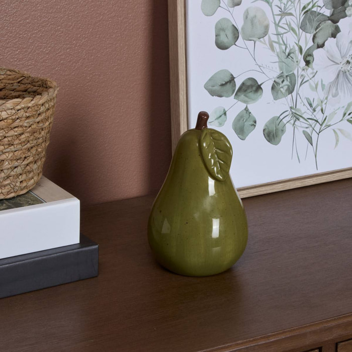 Poire déco Nirina H.15cm vert