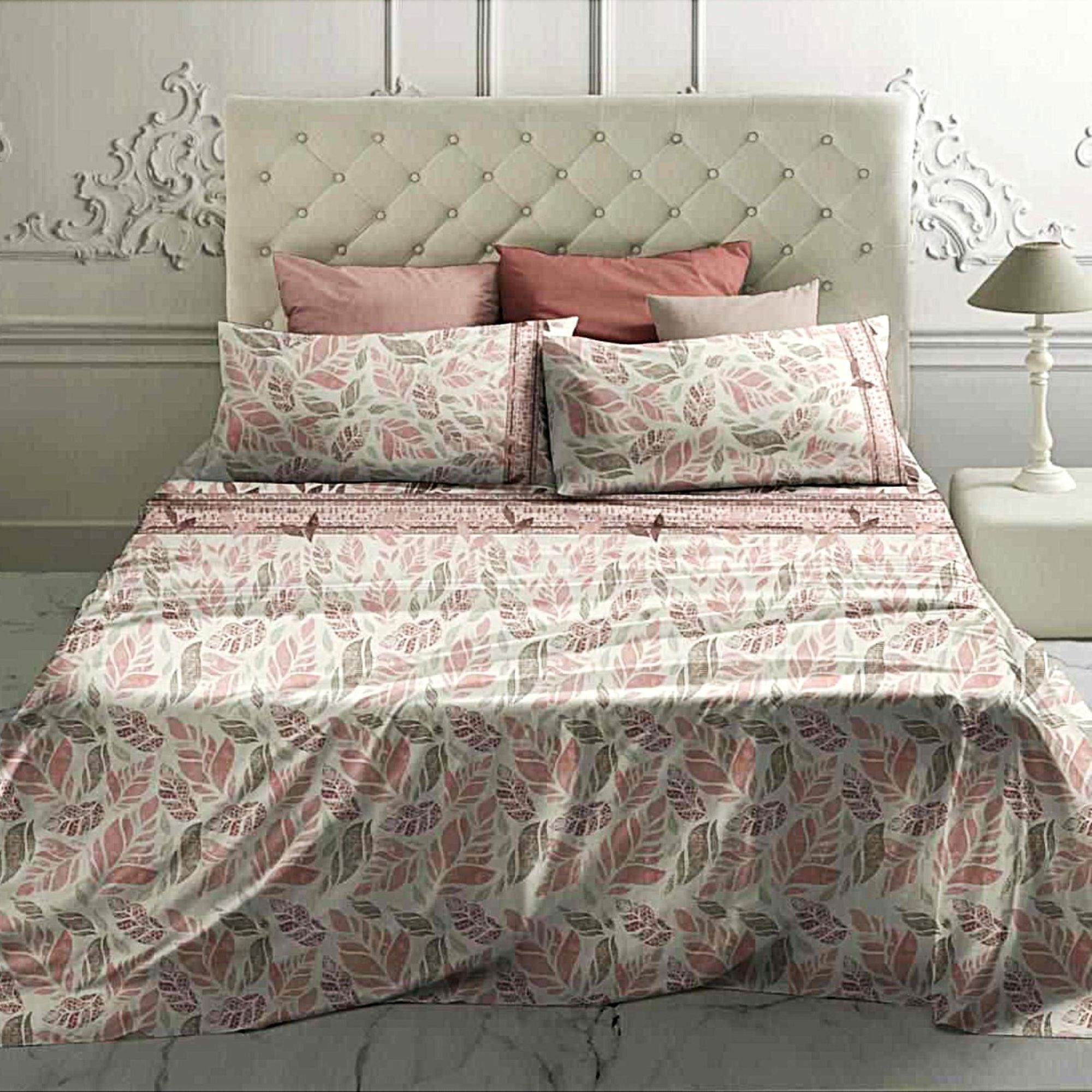 LAURA BIAGIOTTI Completo Letto Matrimoniali in Percalle Stampato Javel_malva