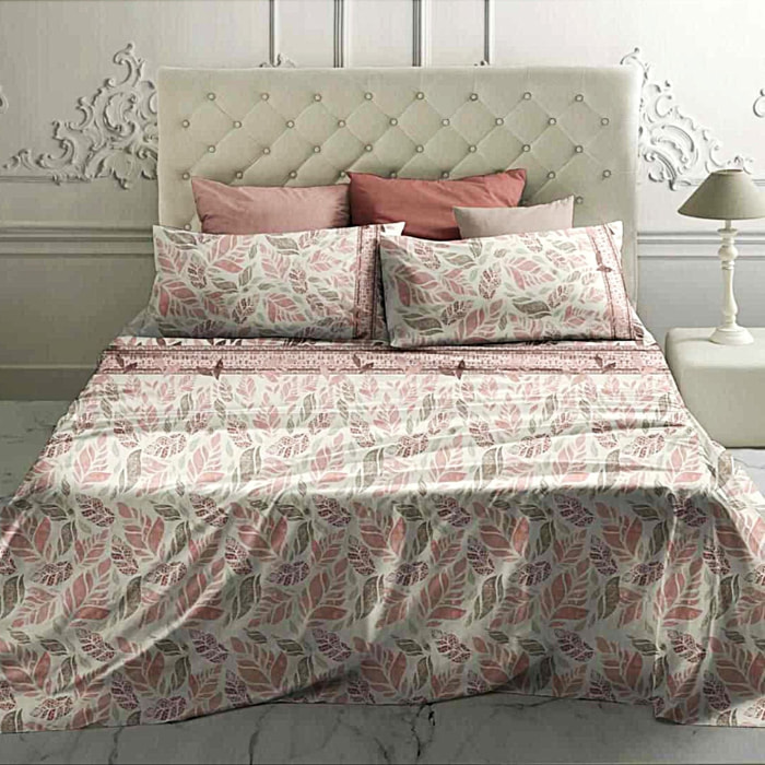 LAURA BIAGIOTTI Completo Letto Matrimoniali in Percalle Stampato Javel_malva