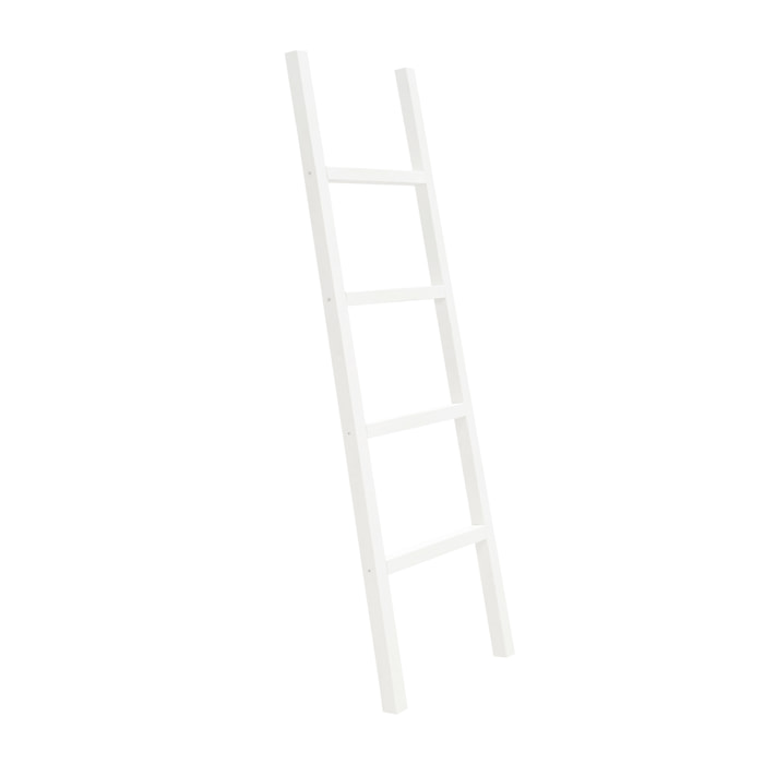 Échelle en bois massif blanc 150x41cm Hauteur: 150 Longueur: 41 Largeur: 3.5