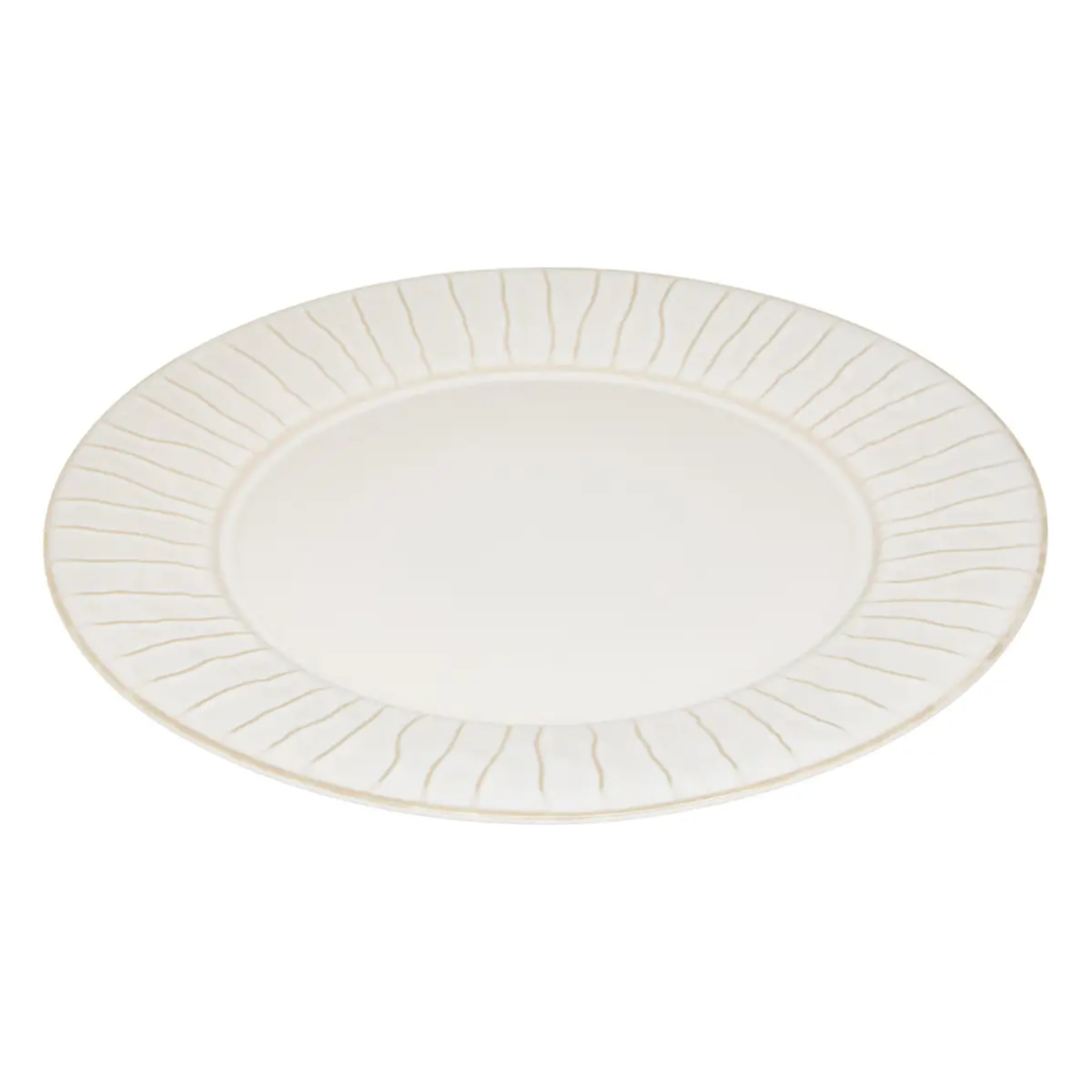 Lot de 6 Assiette plate à bord rayé Camille D.27cm blanc