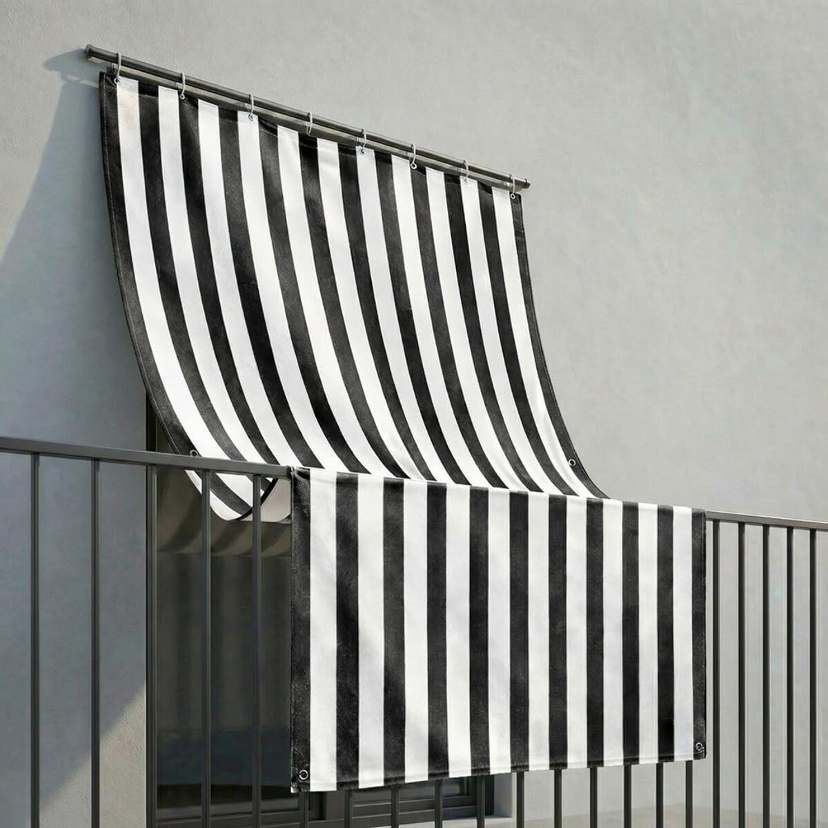 Tenda da sole a caduta in poliestere - A RIGHE ANTRACITE