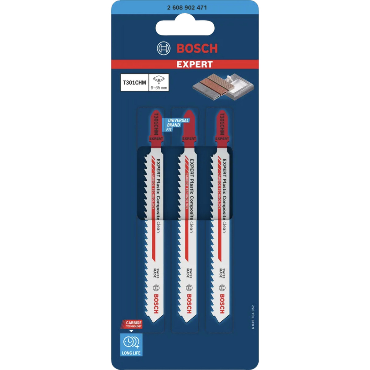 Lame de scie sauteuse EXPERT Plastic Composites Clean T301CHM - BOSCH - 2608902471