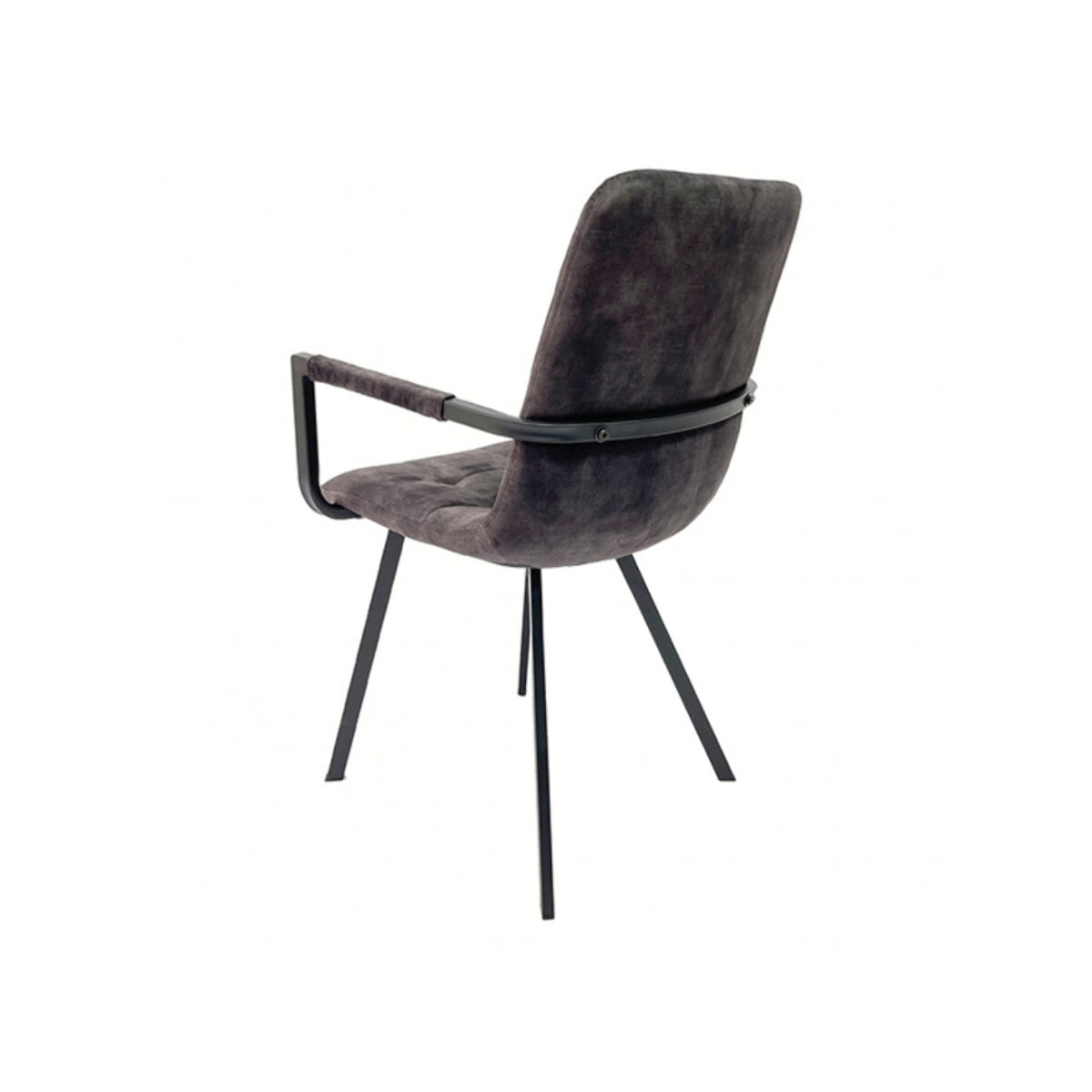 Fauteuil capitonné en velours avec accoudoirs - HERBY