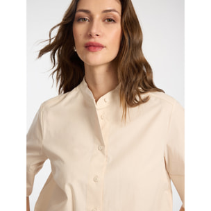 Elena Mirò - Camicia con collo alla coreana - Beige