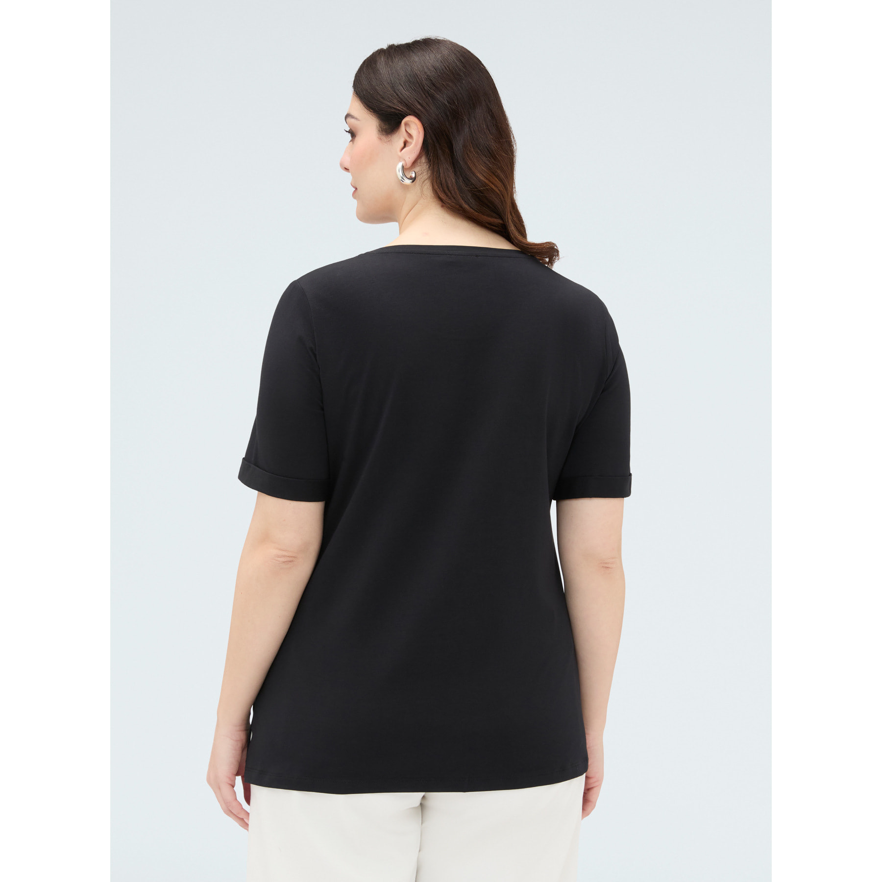 Fiorella Rubino - Camiseta de algodón con charm de libélula - Negro