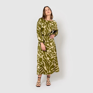 Blusa satén teudis verde