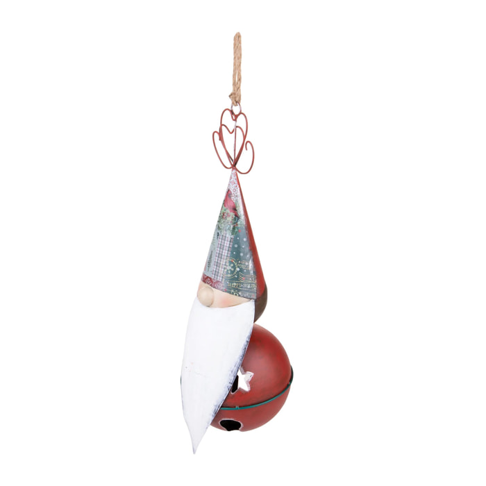 Sfera D.11 Cm con Babbo Natale - Pezzi 1 - Colore:Rosso - Bianchi Dino - -