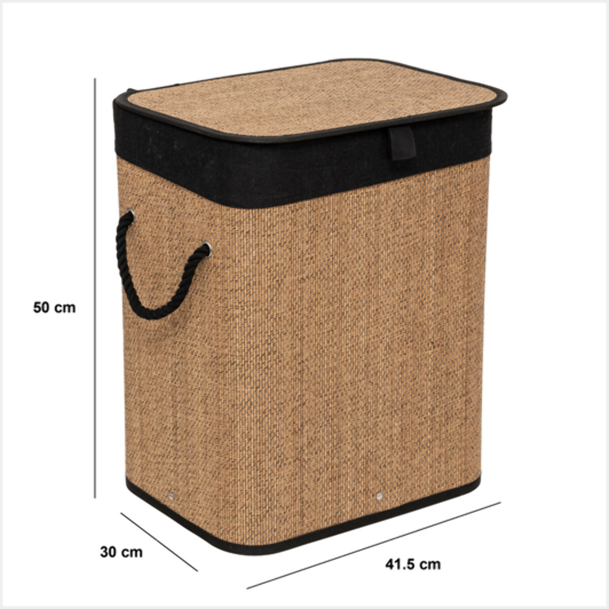 Panier à linge en bambou 60L Marron