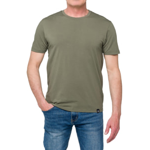 T-shirt in cotone slim fit Hot Buttered Canggu Verde militare