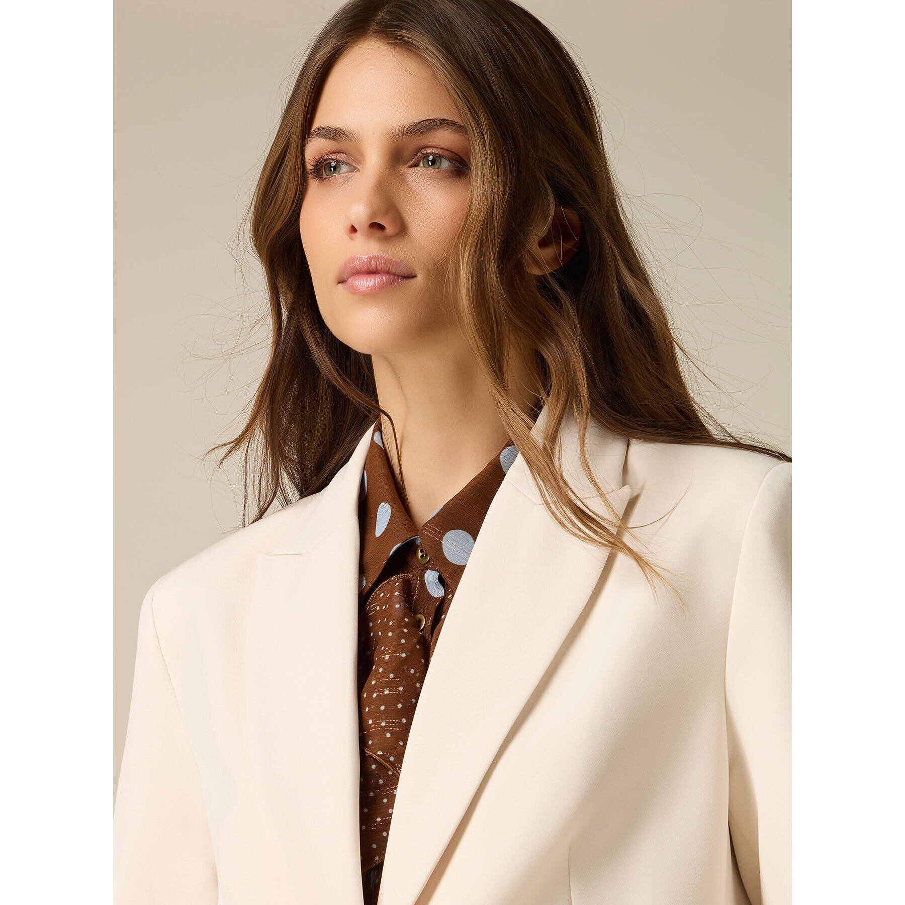 Oltre - Blazer monopetto con bottone foderato - Bianco