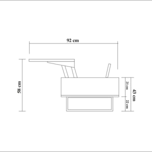 Mesa de centro estructura de metal wellhome.