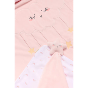 Set di coperta e doudou rosa Baby Stars