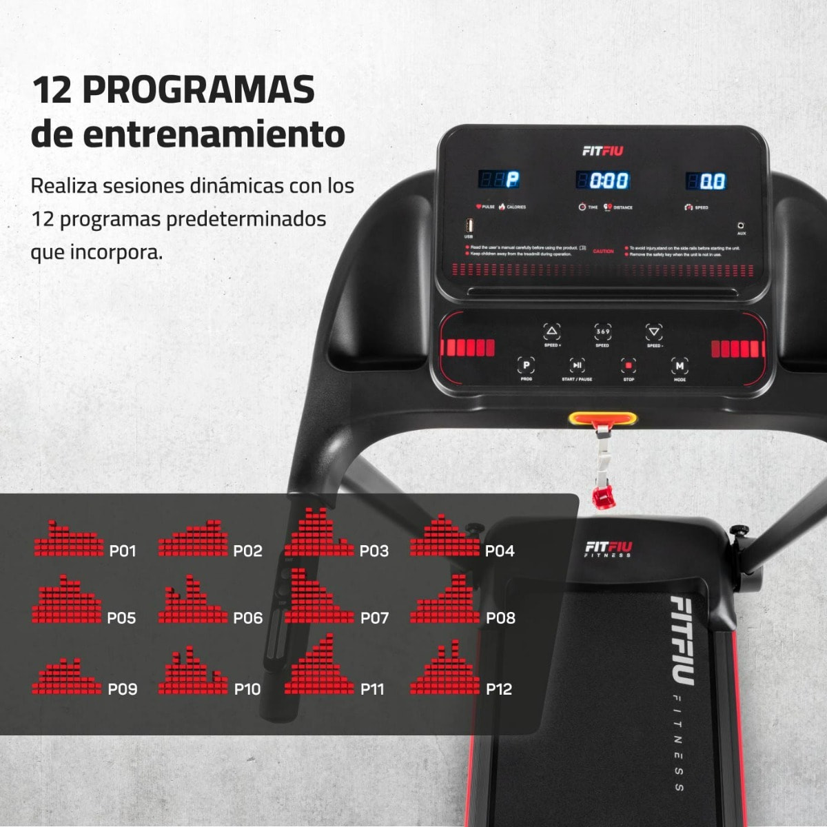 Cinta de correr plegable hasta 14km/h inclinación manual 1500W