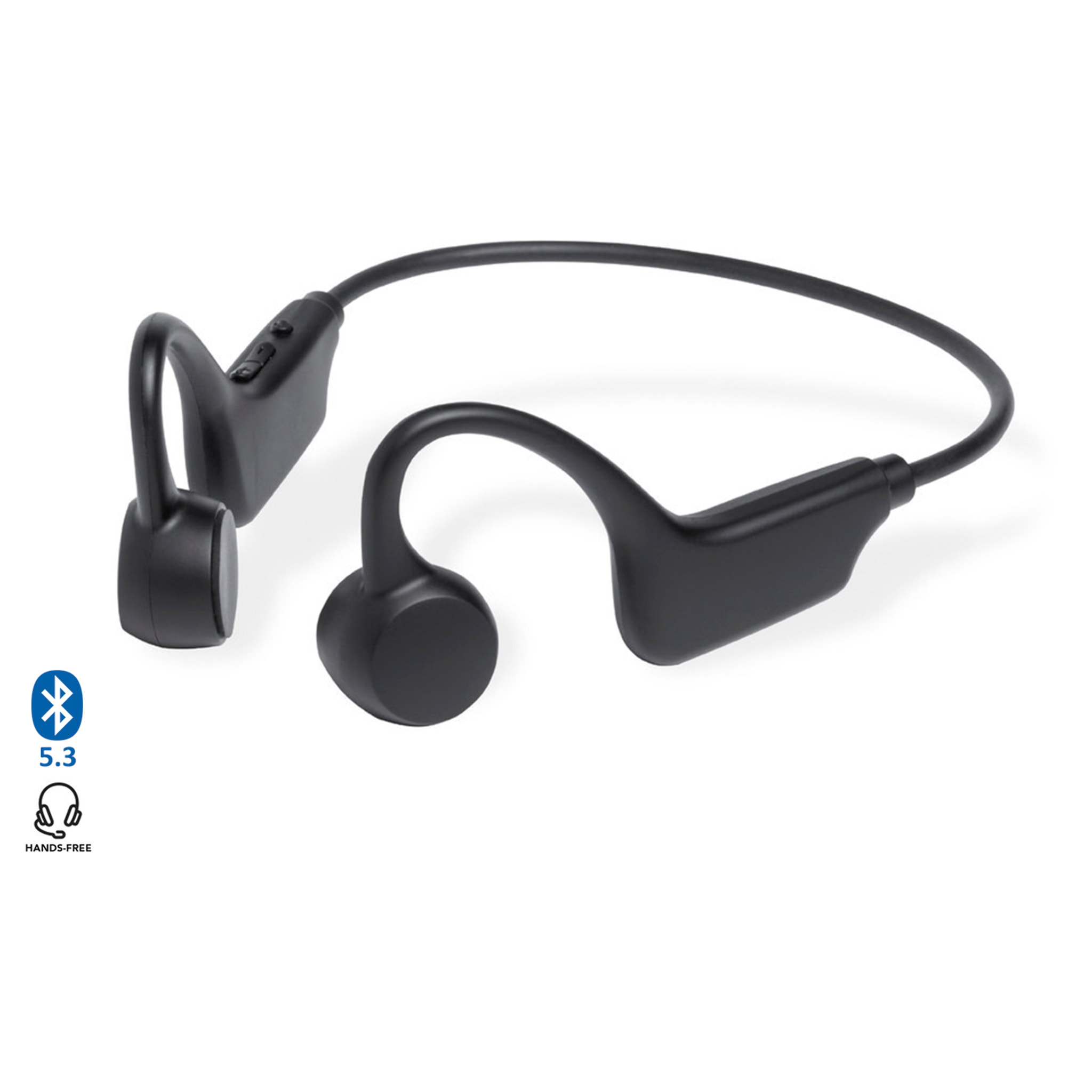 DAM Auriculares Helton supraurales Bluetooth. Con Tecnología de Conducción Ósea. 13x4,3x10,2 Cm. Color: Negro