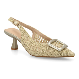 Zapato destalonado elegante tacón medio