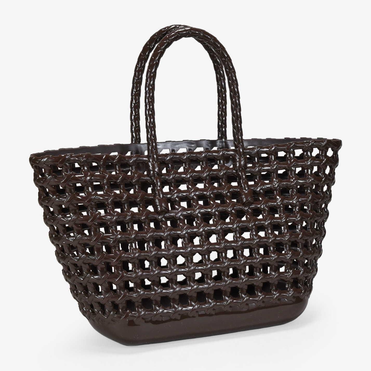 Bolso tote marrón de plástico