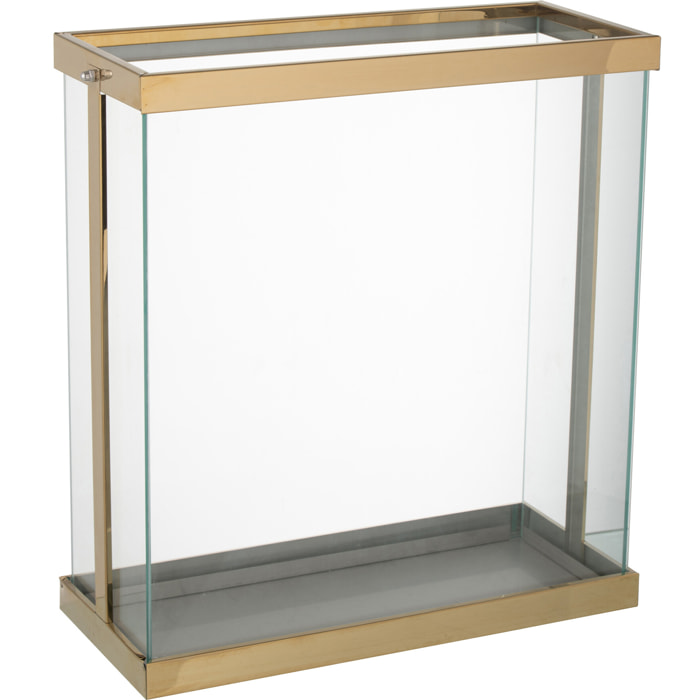 J-Line lanterne Rectangle Enma - fer/verre - or - large