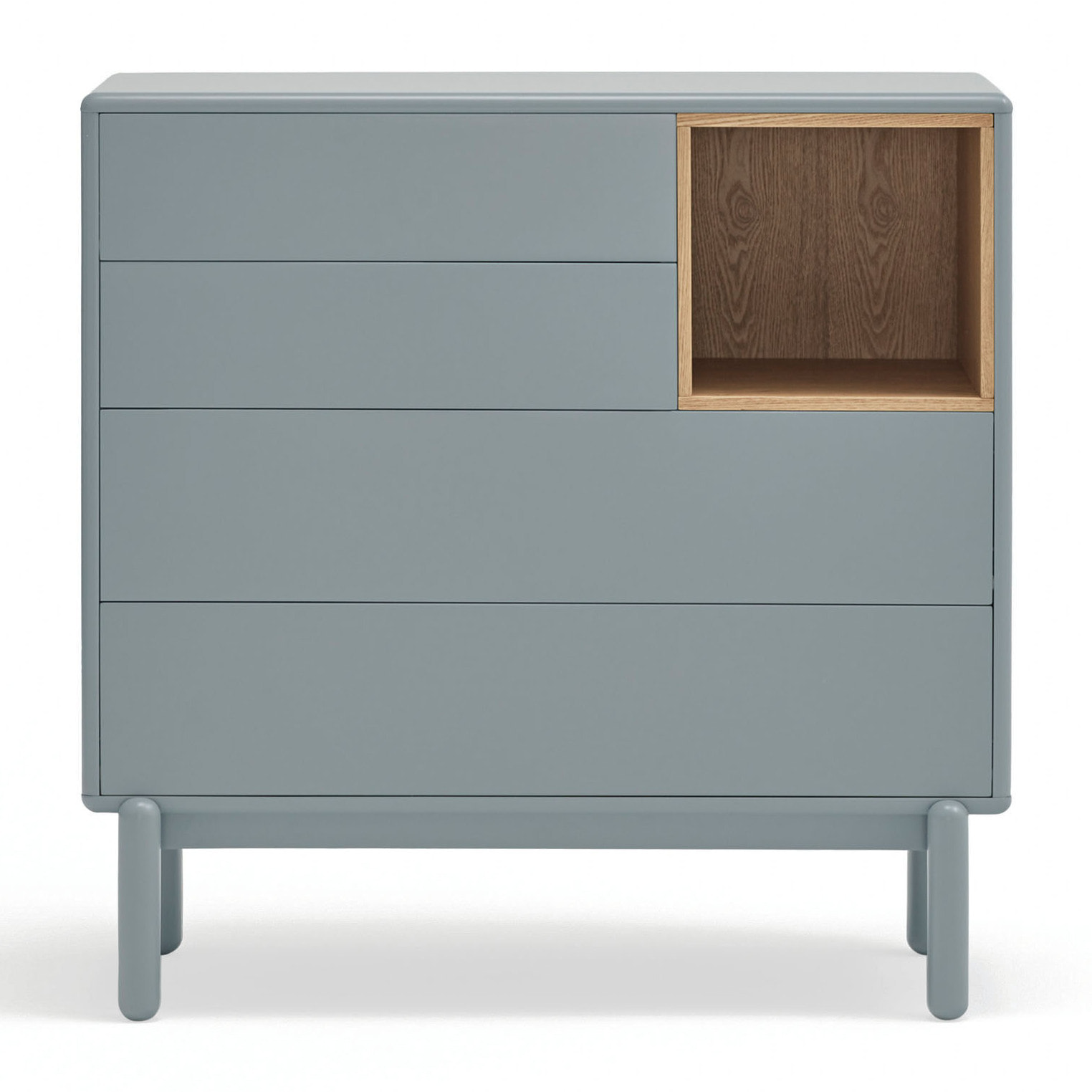 Cómoda Corvo 4 cajones gris perla
