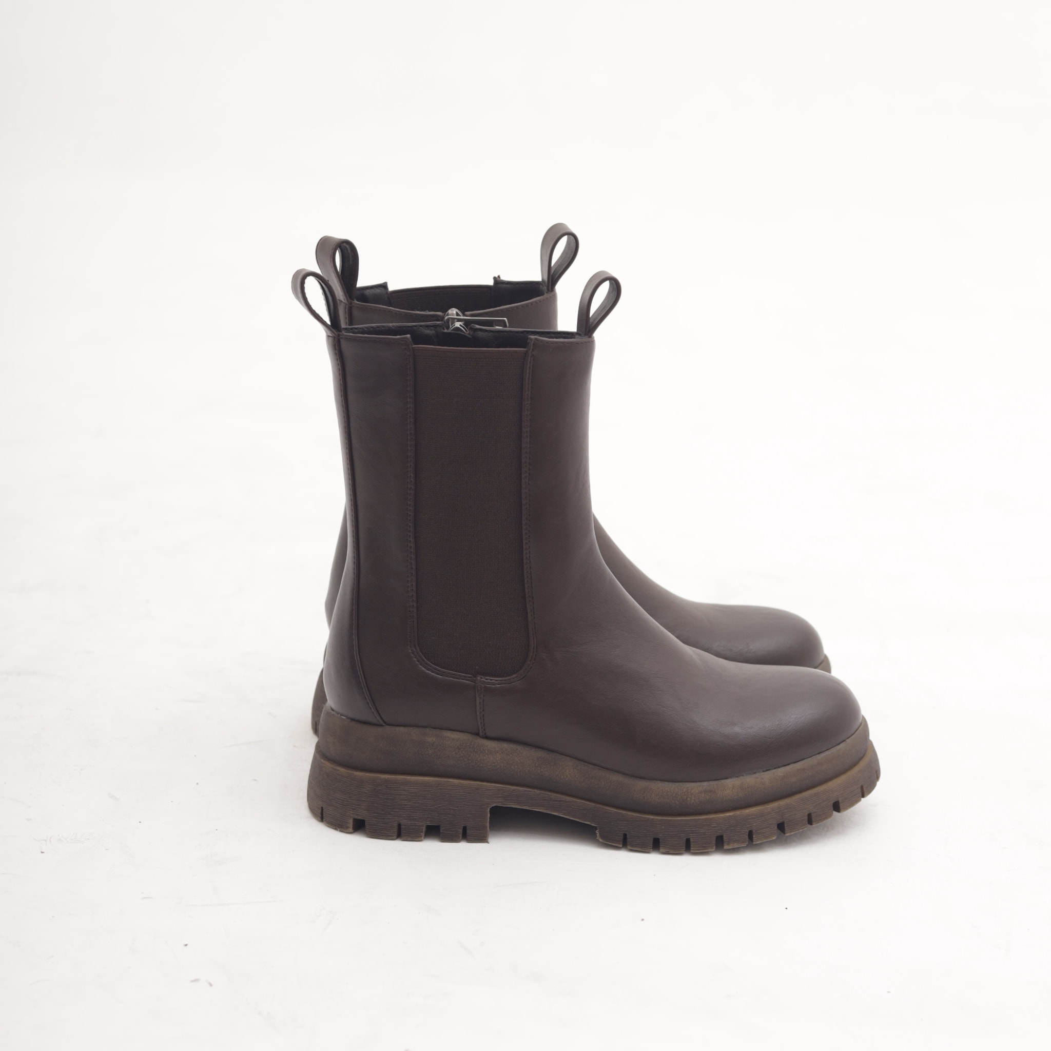 STIVALETTO ELASTICO E ZIP TESTA DI MORO